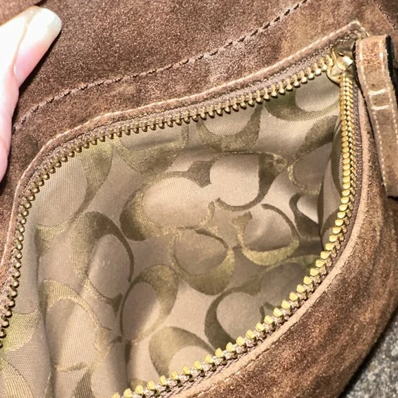 Coach Dark Brown Suede Fringe Hobo Bag - Picture 4 of 9